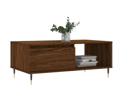 Kafijas Galdiņš, Brūna Ozolkoka, 90X50X36,5 Cm Vidaxl Kafijas Galdiņš, Brūna Ozolkoka, 90X50X36,5 Cm Vidaxl