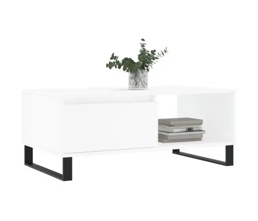 Kafijas Galdiņš, Balts, 90X50X36,5 Cm, Inženierijas Koks Vidaxl