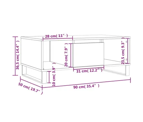 Kohvilaud, Betoonhall, 90X50X36,5 cm Tehispuit Kohvilaud, Betoonhall, 90X50X36,5 cm Tehispuit