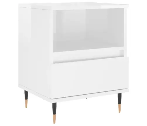 Naktsskapīši, 2 Gab. Spīdīgi Balti 40X35X50Cm Inženierijas Koks Vidaxl