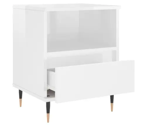 Naktsskapīši, 2 Gab. Spīdīgi Balti 40X35X50Cm Inženierijas Koks Vidaxl