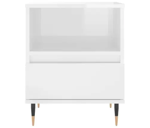 Naktsskapīši, 2 Gab. Spīdīgi Balti 40X35X50Cm Inženierijas Koks Vidaxl