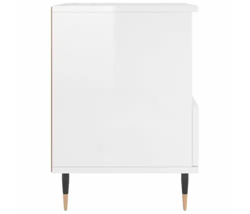 Naktsskapīši, 2 Gab. Spīdīgi Balti 40X35X50Cm Inženierijas Koks Vidaxl