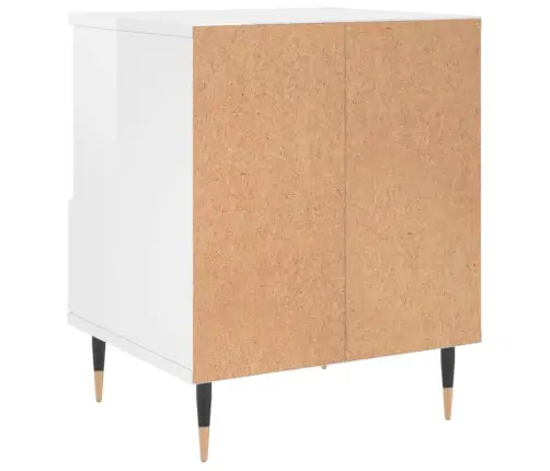 Naktsskapīši, 2 Gab. Spīdīgi Balti 40X35X50Cm Inženierijas Koks Vidaxl