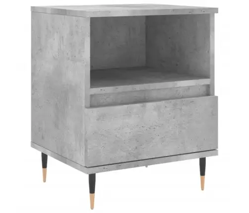 Naktsskapītis, Betona Pelēks, 40X35X50 Cm, Inženierijas Koks Vidaxl