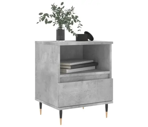 Naktsskapītis, Betona Pelēks, 40X35X50 Cm, Inženierijas Koks Vidaxl