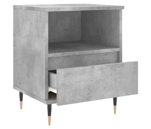 Naktsskapītis, Betona Pelēks, 40X35X50 Cm, Inženierijas Koks Vidaxl