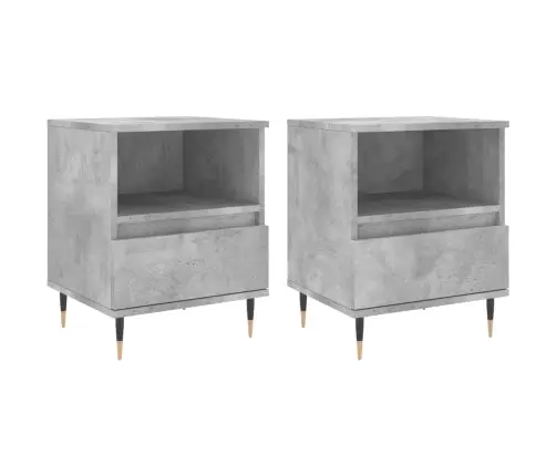 Naktsskapīši, 2 Gab., Pelēki, 40X35X50 Cm, Inženierijas Koks Vidaxl