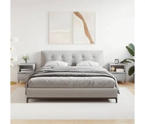 Naktsskapīši, 2 Gab., Pelēki, 40X35X50 Cm, Inženierijas Koks Vidaxl