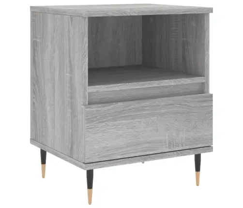 Naktsskapītis, Pelēka Ozolkoka, 40X35X50 Cm, Inženierijas Koks Vidaxl