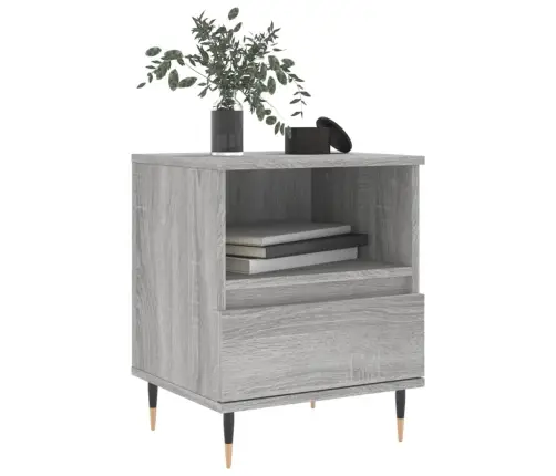 Naktsskapītis, Pelēka Ozolkoka, 40X35X50 Cm, Inženierijas Koks Vidaxl
