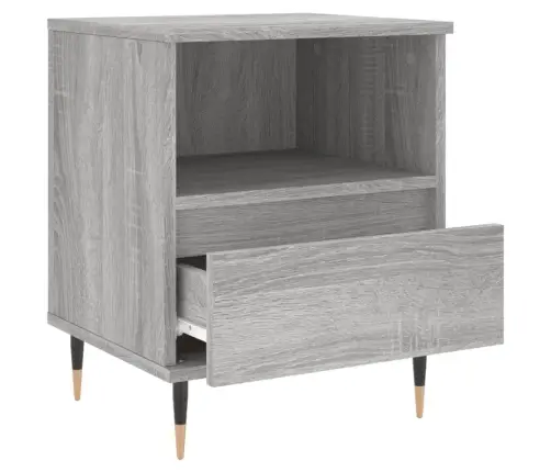 Naktsskapītis, Pelēka Ozolkoka, 40X35X50 Cm, Inženierijas Koks Vidaxl