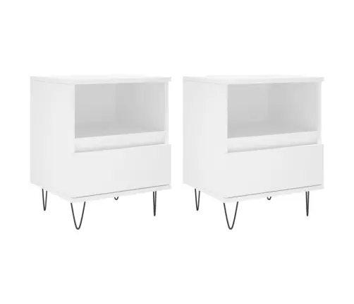 Naktsskapīši, 2 Gab., Balti, 40X35X50 Cm, Inženierijas Koks Vidaxl
