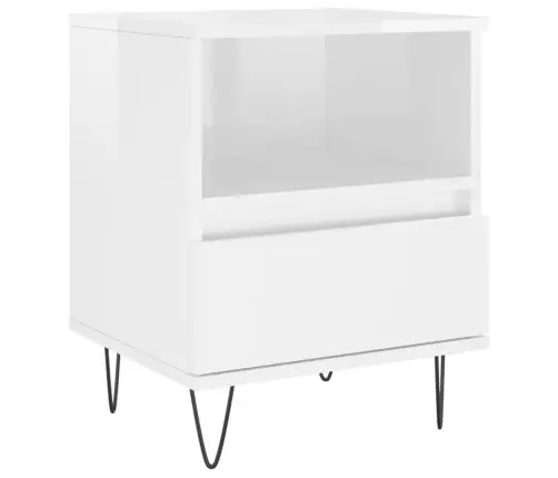 Naktsskapīši, 2 Gab. Spīdīgi Balti 40X35X50Cm Inženierijas Koks Vidaxl