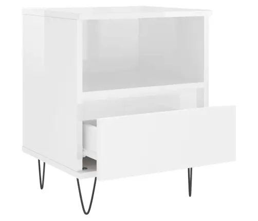 Naktsskapīši, 2 Gab. Spīdīgi Balti 40X35X50Cm Inženierijas Koks Vidaxl