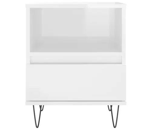 Naktsskapīši, 2 Gab. Spīdīgi Balti 40X35X50Cm Inženierijas Koks Vidaxl