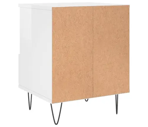 Naktsskapīši, 2 Gab. Spīdīgi Balti 40X35X50Cm Inženierijas Koks Vidaxl