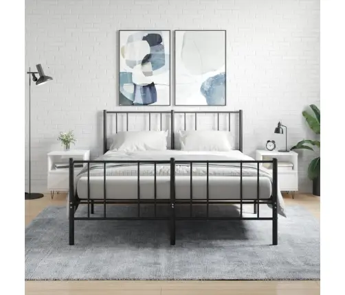 Naktsskapīši, 2 Gab. Spīdīgi Balti 40X35X50Cm Inženierijas Koks Vidaxl