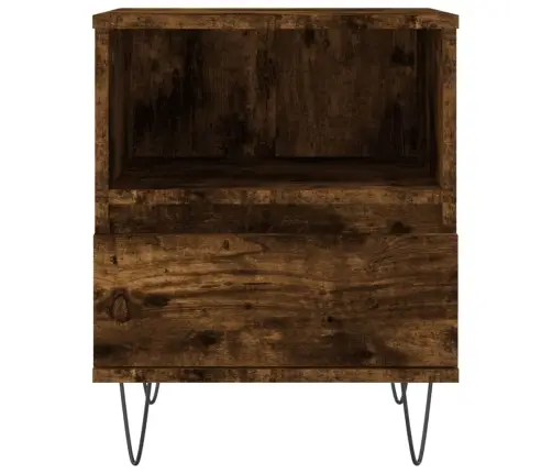 Naktinė Spintelė, Dūminio Ąžuolo, 40X35X50cm Apdirbta Mediena