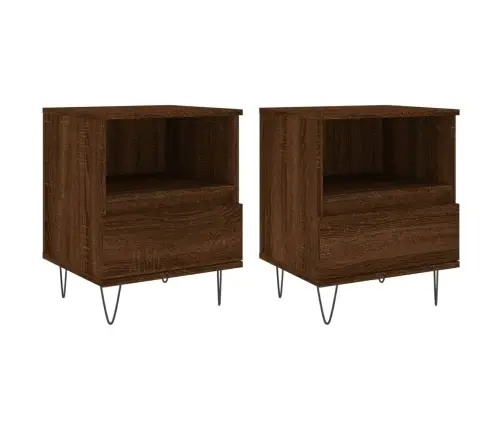 Öökapid 2 Tk, Pruun Tamm, 40 X 35 X 50 cm Tehispuit