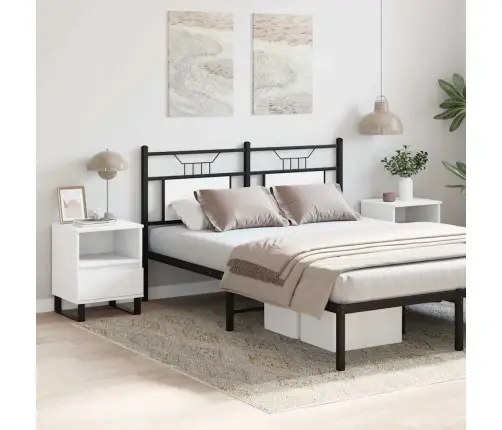 Naktinės Spintelės, 2Vnt., Baltos, 40X35X50cm Apdirbta Mediena