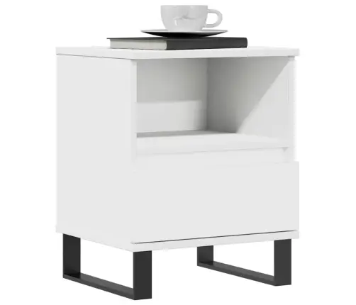 Naktinės Spintelės, 2Vnt., Baltos, 40X35X50cm Apdirbta Mediena