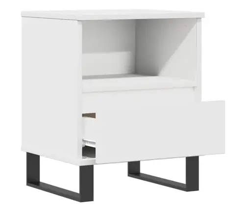 Naktinės Spintelės, 2Vnt., Baltos, 40X35X50cm Apdirbta Mediena