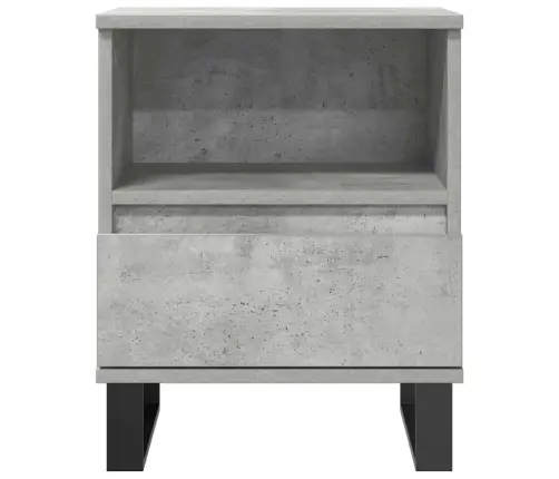 Naktsskapītis, Betona Pelēks, 40X35X50 Cm, Inženierijas Koks Vidaxl
