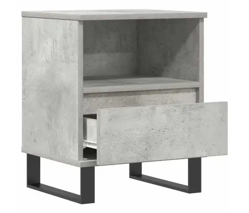 Naktsskapītis, Betona Pelēks, 40X35X50 Cm, Inženierijas Koks Vidaxl