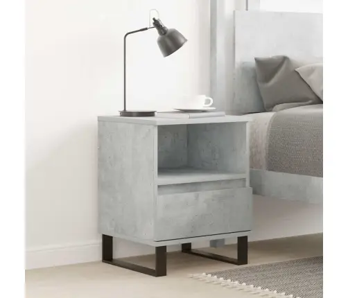 Naktsskapītis, Betona Pelēks, 40X35X50 Cm, Inženierijas Koks Vidaxl