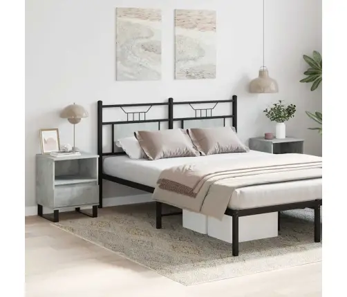 Naktinės Spintelės, 2Vnt., Betono Pilkos, 40X35X50cm Mediena