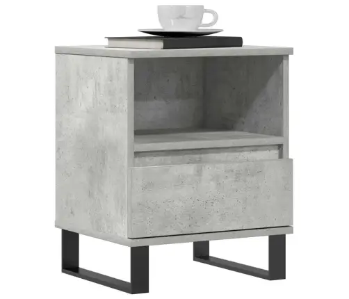 Naktinės Spintelės, 2Vnt., Betono Pilkos, 40X35X50cm Mediena