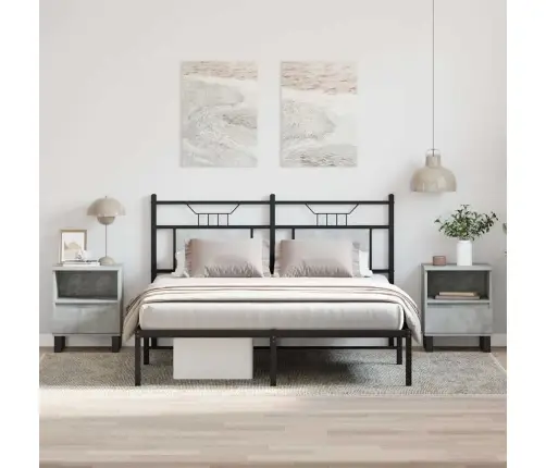 Naktinės Spintelės, 2Vnt., Betono Pilkos, 40X35X50cm Mediena