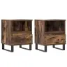 Naktinės Spintelės, 2Vnt., Dūminio Ąžuolo, 40X35X50cm Mediena
