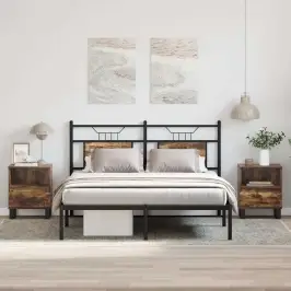 Naktinės Spintelės, 2Vnt., Dūminio Ąžuolo, 40X35X50cm Mediena