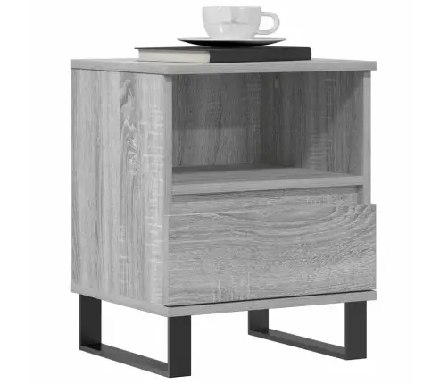 Naktsskapītis, Pelēka Ozolkoka, 40X35X50 Cm, Inženierijas Koks Vidaxl