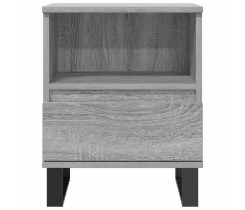 Naktsskapītis, Pelēka Ozolkoka, 40X35X50 Cm, Inženierijas Koks Vidaxl