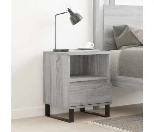 Naktsskapītis, Pelēka Ozolkoka, 40X35X50 Cm, Inženierijas Koks Vidaxl