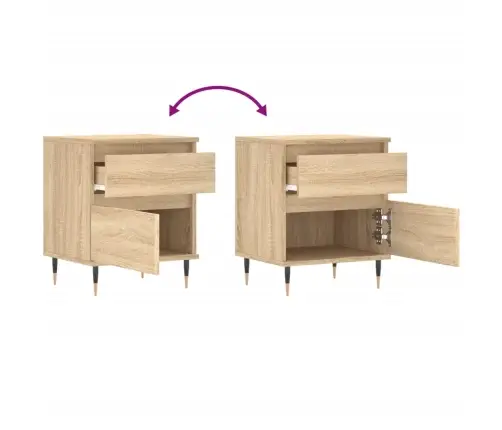 Naktinės Spintelės, 2Vnt., Sonoma Ąžuolo, 40X35X50cm Mediena