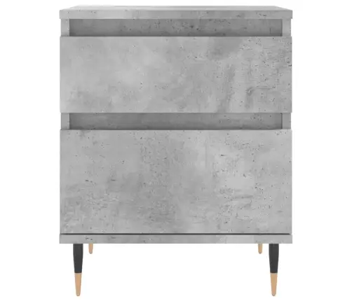 Naktinės Spintelės, 2Vnt., Betono Pilkos, 40X35X50cm Mediena