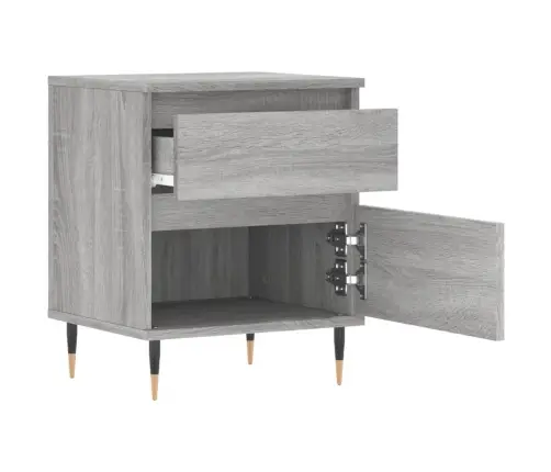 Naktinė Spintelė, Pilka Ąžuolo, 40X35X50cm Apdirbta Mediena