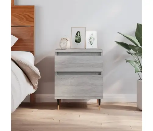 Naktinė Spintelė, Pilka Ąžuolo, 40X35X50cm Apdirbta Mediena