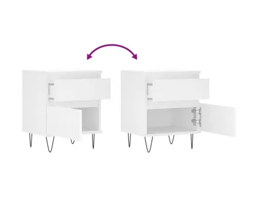 Naktsgaldiņš, Balts, 40X35X50 Cm, Inženierijas Koks Vidaxl