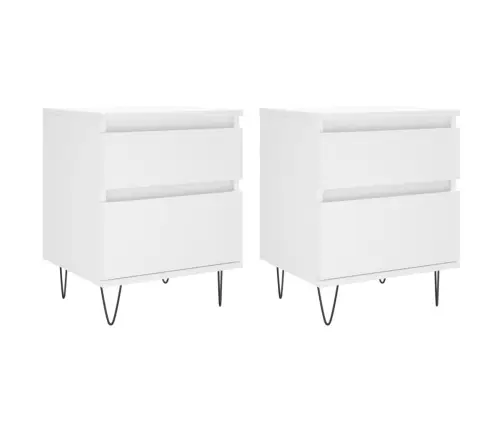 Öökapid 2 Tk, Valge, 40 X 35 X 50 cm Tehispuit