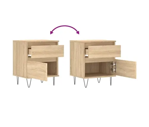 Naktsskapīši, 2 Gb., Koka Krāsa, 40X35X50 Cm, Inženierijas Koks Vidaxl