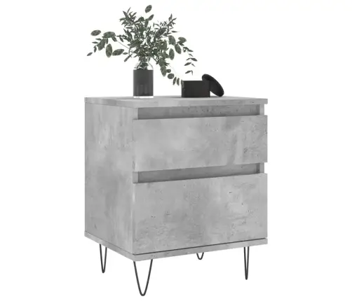 Naktsskapītis, Betona Pelēks, 40X35X50 Cm, Inženierijas Koks Vidaxl
