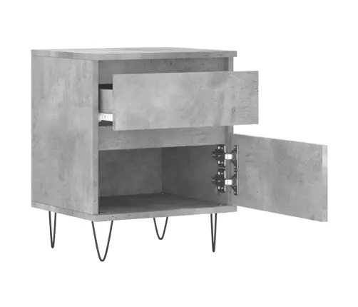 Naktsskapītis, Betona Pelēks, 40X35X50 Cm, Inženierijas Koks Vidaxl