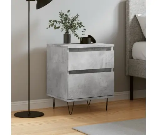 Naktsskapītis, Betona Pelēks, 40X35X50 Cm, Inženierijas Koks Vidaxl