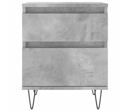 Naktinės Spintelės, 2Vnt., Betono Pilkos, 40X35X50cm Mediena Naktinės Spintelės, 2Vnt., Betono Pilkos, 40X35X50cm Mediena