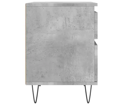 Naktinės Spintelės, 2Vnt., Betono Pilkos, 40X35X50cm Mediena Naktinės Spintelės, 2Vnt., Betono Pilkos, 40X35X50cm Mediena